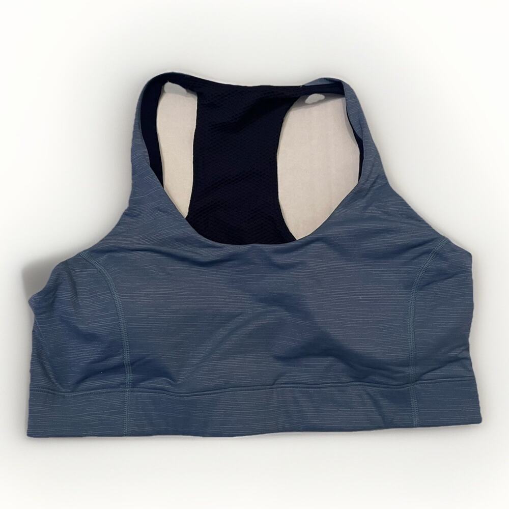 OUTDOOR VOICES Blue Steeplechase Women Sports Bra XL Removable Cups Racerback